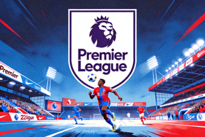 英超联赛标志与比赛场景